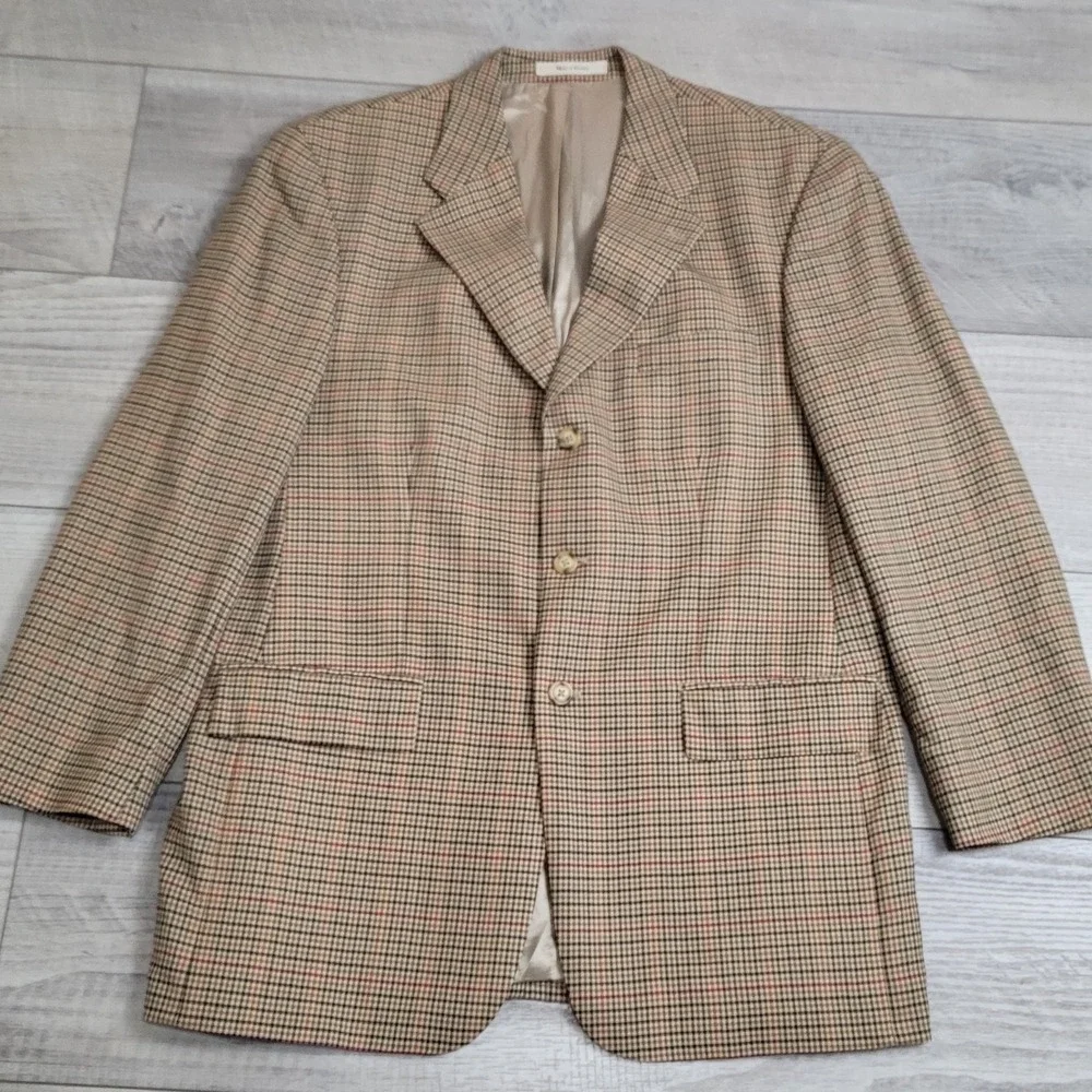 Vintage Ralph Ralph Lauren Sport Coat Mens 44 Tall Houndstooth Plaid Wool Canada